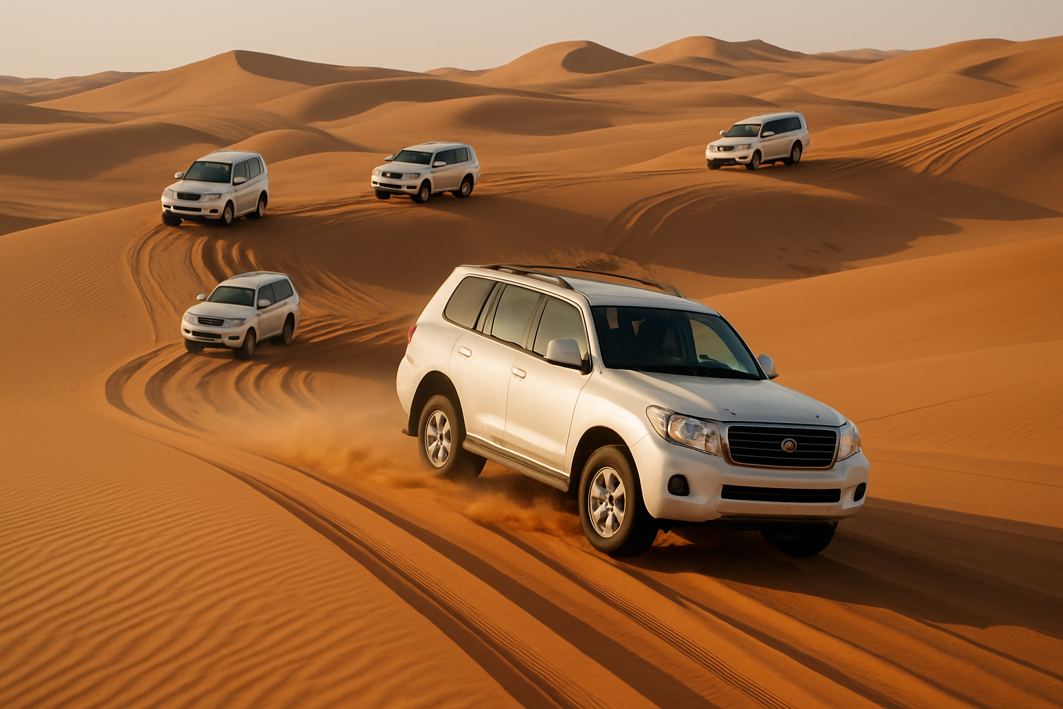 Desert safari adventure with 4x4 vehicles